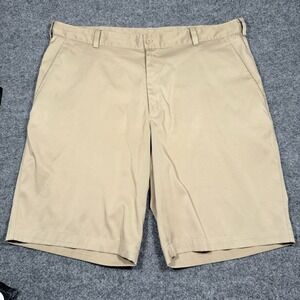 Nike Golf Shorts Mens 38 Khaki Dri-Fit Chino Flat Front Standard Fit